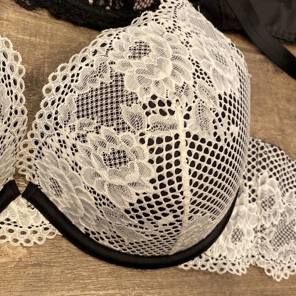 AMBRIELLE Black Pink Lace Underwire Bra Set 38DD - Picture 3 of 7